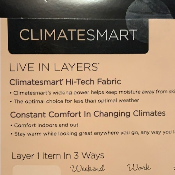 Cuddl Duds black ClimateSmart long sleeve crew top - Picture 3 of 7